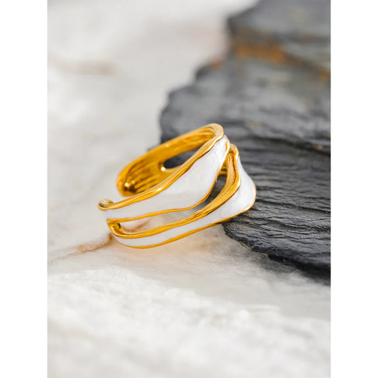 Lustrous Wave Open Ring