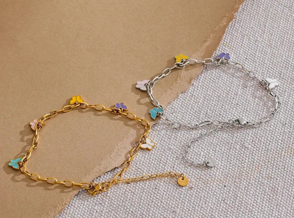 Breeze Enamel Butterfly Anklet