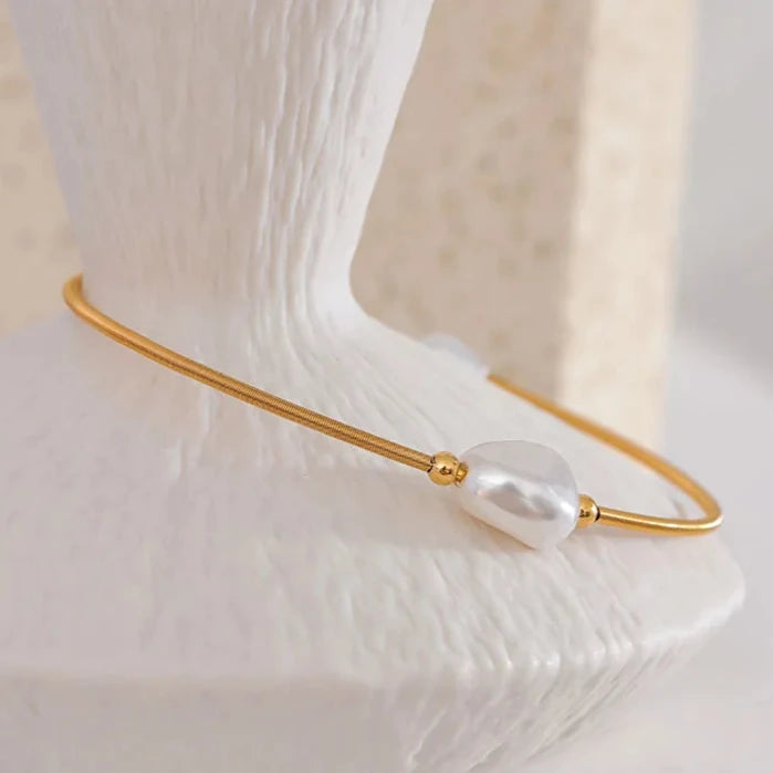 Golden Pearl Essence Open Cuff