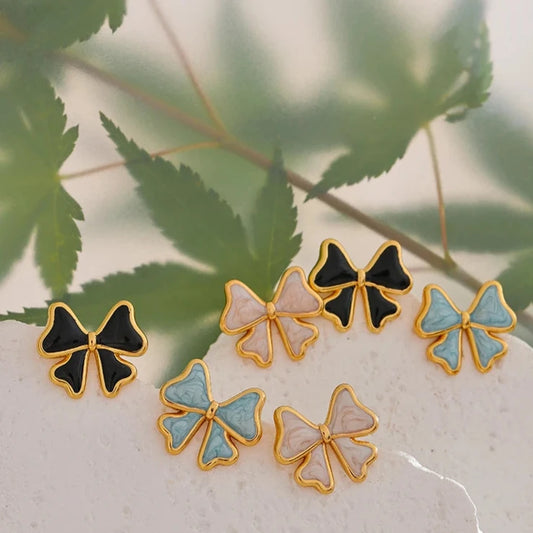 Colorful Chic Enamel Bow Studs