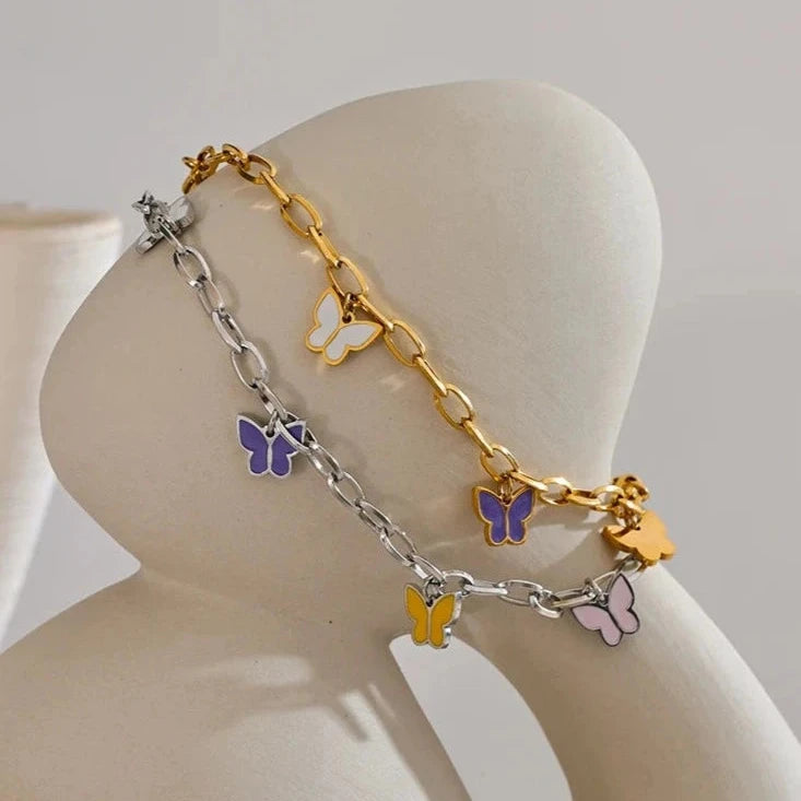 Breeze Enamel Butterfly Anklet