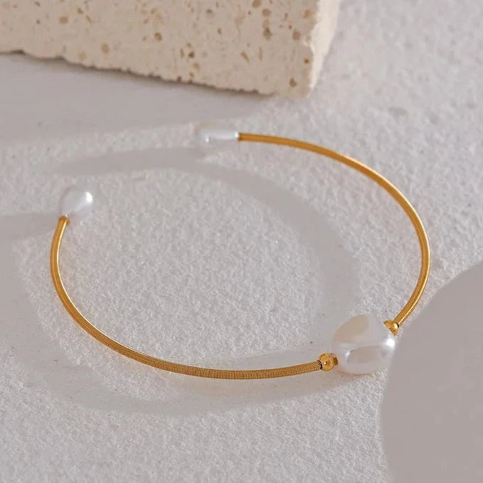 Golden Pearl Essence Open Cuff