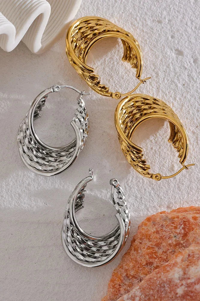 Twisted Hollow Hoop Earrings